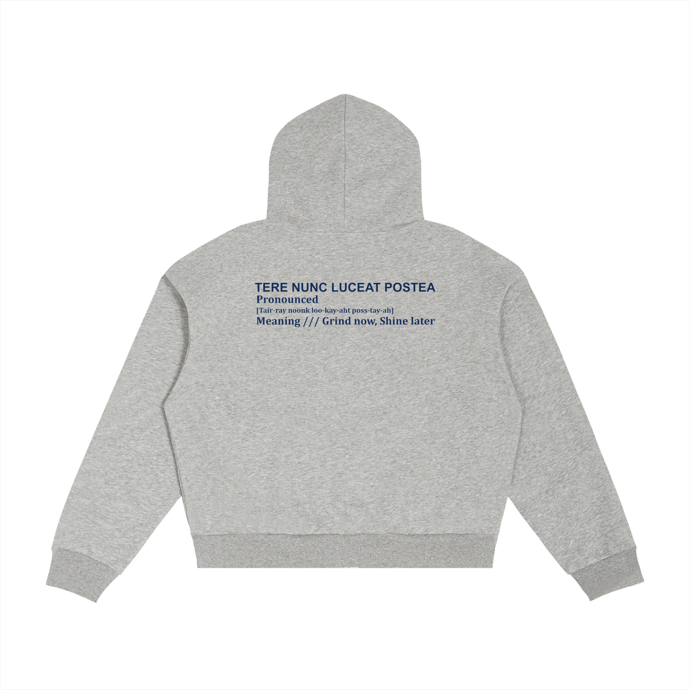 Grey University Boxy Zip Hoodie